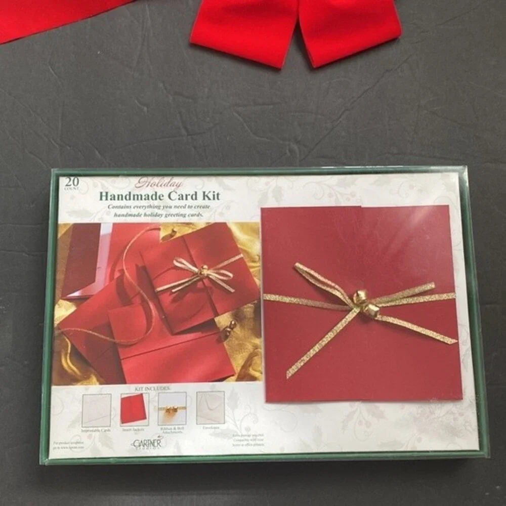 Garner Studios Holiday homemade Christmas card kit 20 count W/Wreath Bow New